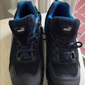 PUMA SAFETY BLACK & BLUE STEEL TOES WORK SHOES Size US11